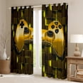 thumbnail image 3 of Feelyou Gold Game Controller Black Out Curtains, Neon Honeycomb Abstract Curtains Pack of 2 (42x63 Each), Teens Kids Boys Girls Bedroom Curtains, Window Curtains Home Decor, 3 of 7