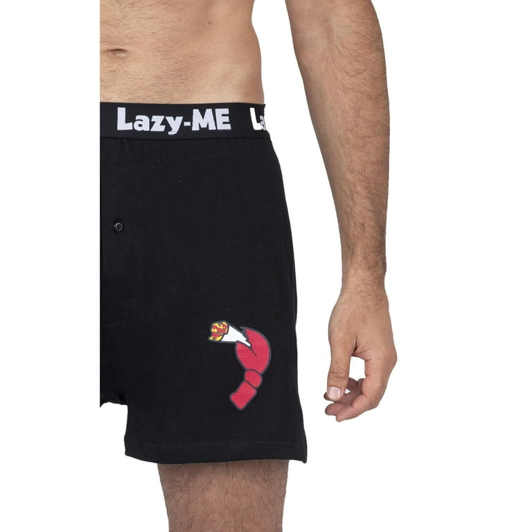 Lazy-Me Mens Funny Novelty Boxer Shorts, Black, Crab Weed Bud, Crab Weed  Black, Size: 2X, Lazy Me