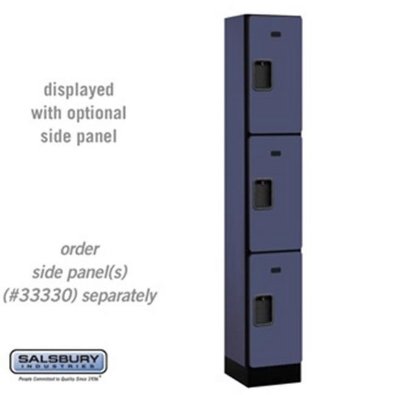 SalsburyIndustries 33165BLU Triple Tier 1 Wide 6 ft. X 15 in. Designer Wood Locker - Blue
