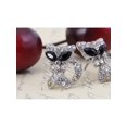 thumbnail image 3 of Cute Alien Eyes Cartoon Kitty Pussy Cat Clear Crystal Rhinestone Stud Earrings, 3 of 3
