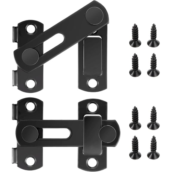 2 Pcs Barn Door Lock, 2.76” × 1.97” Stainless Steel Barn Gate Flip Door Latch, 180 Degree Flip Sliding, Bi-fold Safety Door Lock Catch for Barn Wood