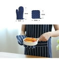 thumbnail image 2 of TAILTOSS 1 Pair Heat Resistant Gloves Dark Blue Cotton Linen For Cooking Baking BBQ 11.8x7.1in, 2 of 8