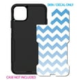 thumbnail image 2 of DistinctInk Custom SKIN / DECAL compatible with OtterBox Commuter for iPhone 11 Pro MAX (6.5" Screen) - White Blue Fade Ombré Chevron Stripes, 2 of 5