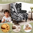 thumbnail image 4 of HUISEFOR Black White Geometric Wingback Chair Covers, Stretch Wing Chair Slipcovers, Full Protection, Anti‑Slip & Wear‑Resistant, Stretchable, for Living Room Wingback Sofa Chair, 4 of 7