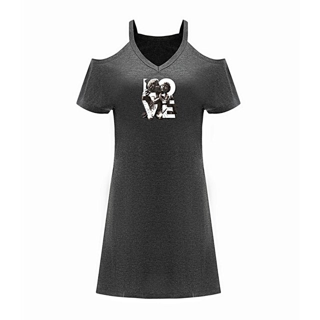 Vestido de mujer con hombros descubiertos, trajes de primavera, vestido de línea para viajes, vacaciones, viajes , SG
