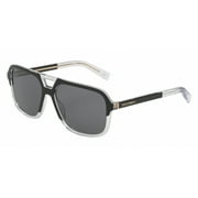 Dolce & Gabbana DG 4354 Plastic Unisex Square Polarized Sunglasses Top Black On Crystal 58mm Adult,Optical