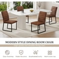 thumbnail image 5 of StnTalk Dining Chairs Set of 2, Brown Faux Leather Kitchen Chairs with Thick Padded Seat, Armless Side Chairs with Metal Legs for Apartment & Small Dining Spaces, 5 of 7