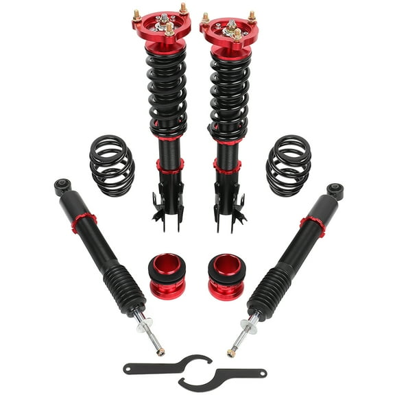CCIYU Coilover Suspension Shock Absorbers Adjustable Coilovers Lowering Kit Fit for 2006 2007 2008 2009 2010 2011 for Honda Civic - Red
