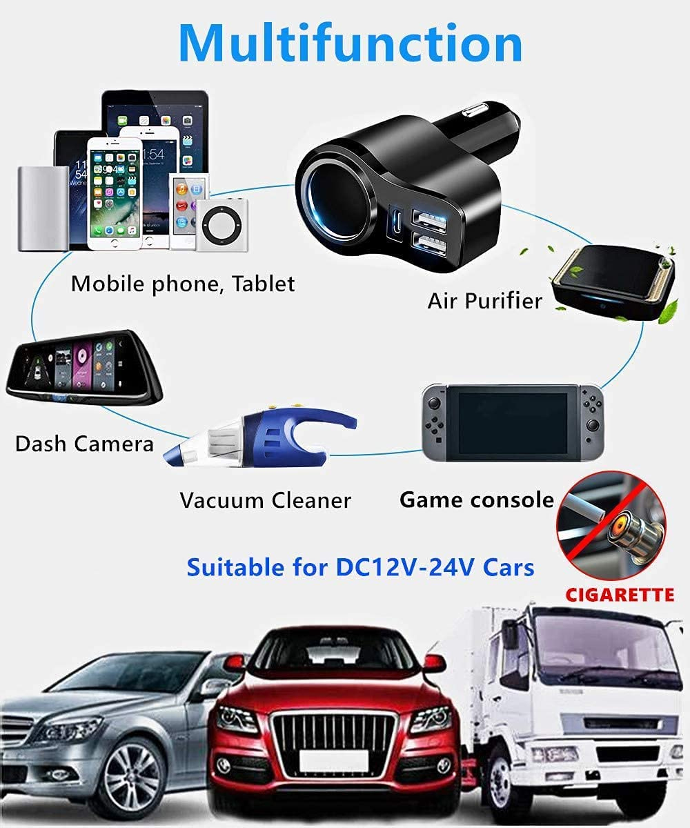 IDOLCO 4-in-1 168W USB-C Car Charger with Dual USB Ports photo 8