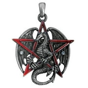 YTC SUMMIT Pentagram Star Dragon Pewter Pendant Necklace Fantasy Jewelry Gothic Fashion New
