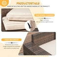 thumbnail image 4 of Jolydale 6 Pieces Outdoor Patio Furniture Sets, PE Rattan Wicker Sectional Sofa with Coffee Table for Lawn, Backyard,Balcony, Beige, 4 of 8