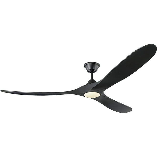 Monte Carlo 3MAVR70BKBKD Maverick Max Energy Star 70" Ceiling Fan with LED Light and Hand Remote Control, 3 Balsa Wood Blades, Matte Black