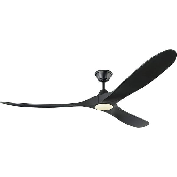 Monte Carlo 3MAVR70BKBKD Maverick Max Energy Star 70" Ceiling Fan with LED Light and Hand Remote Control, 3 Balsa Wood Blades, Matte Black