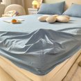thumbnail image 1 of Washed Cotton Fitted Sheet Non Slip Fitted Sheet Elastic Band Around Mattress Cover Bed Cover And Pillowcase, 1 of 7