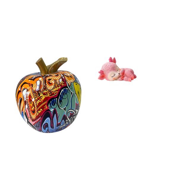 Figura decorativa de ciervo durmiente, escultura de resina pintada, adorno de mesa, detalles artesanales, ideal para sala de estar, dormitorio, escrit