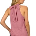 thumbnail image 2 of Duoif Womens Tank Tops, High Neck Sleeveless Top, Loose Fit Beach Vacation Shirt Womens Shirts Pink XXXL, 2 of 7