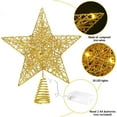 thumbnail image 2 of Gogcaro 8 inch Christmas Gold Glitter Star Tree Toppers Metal Lighted with 20 LED Lights for Xmas Decorations, Holiday Party Indoor Decor, 2 of 6