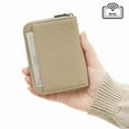 thumbnail image 6 of Genuine Leather Coin Purse RFID Blocking Short Wallet for Men Women Zipper Anti theft Wallets Lychee Pattern Purse Money Bag, 6 of 9