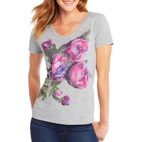 women's v neck printed t shirts