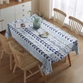 thumbnail image 2 of Blue Striped Geometric Pattern Rectangle Tablecloth 60"x84",Waterproof Polyester Rectangle Table Cloth, Wipeable Spillproof Polyester Tablecloth for Dining, Camping, Indoor and Outdoor, 2 of 5