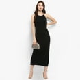 thumbnail image 7 of Zima Leto Women's Solid Incut Fitted Midi Dress, 7 of 7