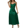 thumbnail image 1 of YFELWZ Womens Plus Size Dresses Fashion Solid Color Lock Clasp Design Beach Swimsuit Dark Green XS, 1 of 9