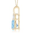 thumbnail image 2 of ANGARA Natural Trillion 1.4 ct Aquamarine Solitaire Pendant with Diamond in 14K Yellow Gold for Women (Size-8mm) | March Birthstone, Anniversary, Jewelry Gift for Women | Natural Aquamarine Necklace, 2 of 8