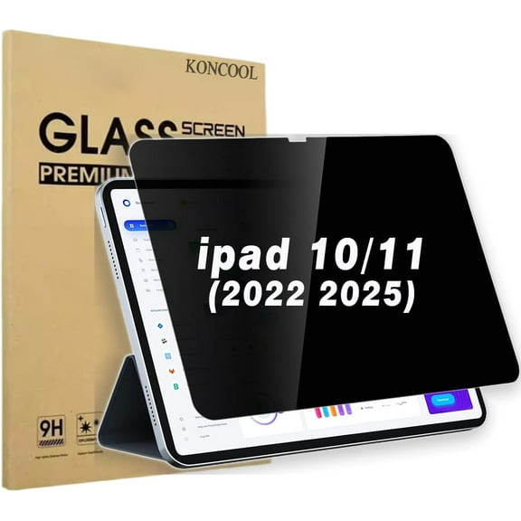 FHDFHD 1Pack Privacy Screen Protector for iPad 10, Compatible with 11th/10th Gen A16 2025/2022, Face ID Friendly Anti-Spy Anti-Scratch Tempered Glass Film