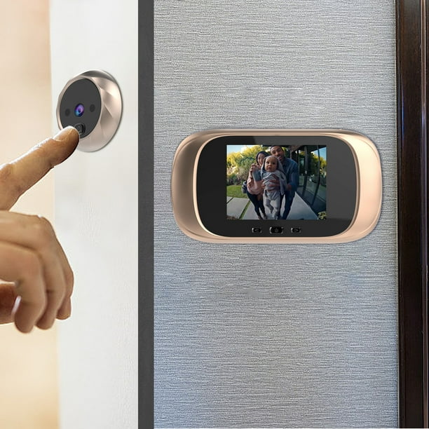 Timbre de puerta inteligente con videoportero electrónico, pantalla LCD HD de 2,8 pulgadas, cámara de seguridad inteligente con memoria integrada y función de visión nocturna por infrarrojos.