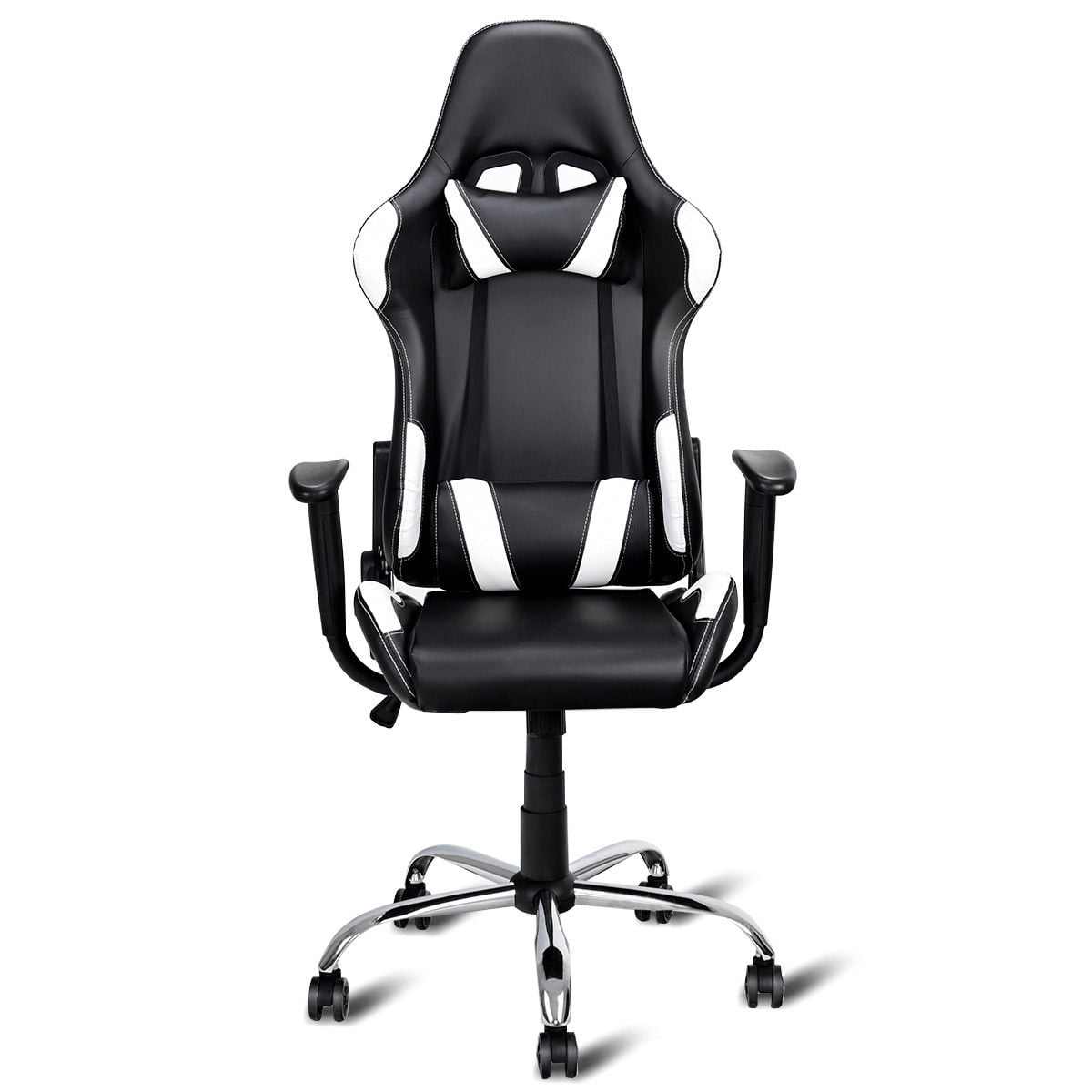 Costway Black and White Gaming Chair Office Chair Race