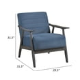 thumbnail image 5 of Tira 32 Inch Accent Chair- Channel Stitched- Blue Velvet- Gray Solid Wood, 5 of 5