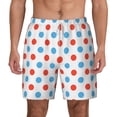 thumbnail image 3 of Uemuo Red Blue Polka Dots Pattern Mens Swim Trunks Quick Dry Board Shorts with Mesh Lining, Stretch Beach Shorts Quick Dry No-Chafing Board Shorts-X-Large, 3 of 9