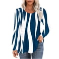 thumbnail image 2 of Nrmvnmi Long Sleeve Shirts for Women Fall Tops Dressy Shirts Casual Blouses Pleated Scooped Neck Tunic Tops Cute Curved Hemline Tunic Tops, 2 of 5