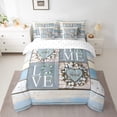 thumbnail image 2 of Erosebridal Vintage Rustic Bedding Queen Size,Farmhouse Lodge Cabin Bedding Sets Queen Size,Blue,Reversible,Lightweight,7 Pieces, 2 of 5