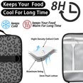 thumbnail image 4 of Black and Gray Leopard Print Insulated Lunch Bag with Shoulder Strap and Bottle Holder,Bento School Lunch Bag Box,11x9.5x3.5 Inches, 4 of 5