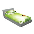 thumbnail image 2 of Ambesonne Tropical Fitted Sheet & Pillow Sham Set, Exotic Jungle, Twinxl, Green Yellow, 2 of 2