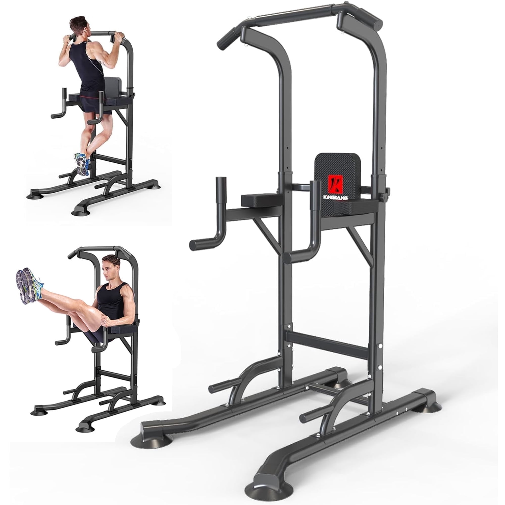 K KINGKANG Power Tower Dip Station Workout equipment Pull up Bar for Home Gym Adjustable Height Strength Training Fitness Excercise Equipment 660LB