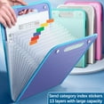 thumbnail image 3 of 13 Pockets Expanding File Folder, Accordion File Organizer with Labels, Portable Vertical File Folder Document Organizer Hold A4 Paper, for Schoolbag Office Supplies Set-B White, 3 of 9