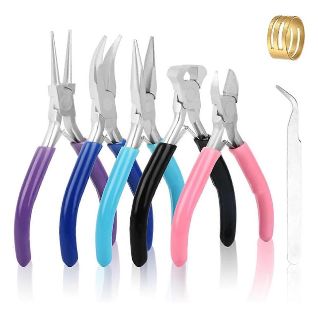 Jewelry Pliers, 5 Pack Jewelry Making Pliers Tools End Nipper Pliers and Wire Cutter for Jewelry Rep
