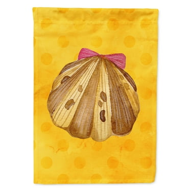 Carolines Treasures BB8172GF Sea Shell Yellow Polkadot Flag Garden Size  Small multicolor