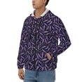 thumbnail image 3 of Goofa Lavender Flowers Pattern Mens Full-zip Hoodie, Zip-up Pullover Hooded Sweatshirt, Kangaroo Pocket Hoodie Ideal for Daily Wear, Travel, and Home-XX-Large, 3 of 5