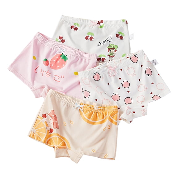 Girls Underwear Size 6 Little Girls' Soft Cotton Toddler Underwear Undies Kids Panties 4 Pack,Orange