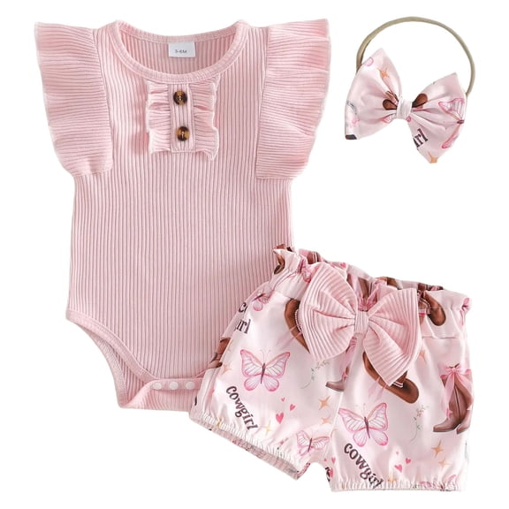 Cute Baby Girl Clothes Baby Girl Clothes Newborn Romper Dress Infant Lace Ruffle Sleeveless Summer Outfits with Headband,Pink