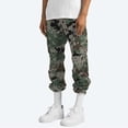 thumbnail image 4 of Awwp Mens Pants Casual Camouflage Print Cargo Pants Elastic Waist Tapered Pants for Men Khaki L, 4 of 7