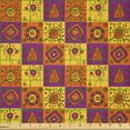 thumbnail image 2 of Ambesonne Tribal Fabric by the Yard Microfiber, Timeless Design, 3 Yards, Orange Purple and Yellow, 2 of 2