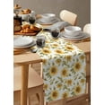 thumbnail image 3 of Summer Sunflowers Burlap Cotton Table Runner 18x72 Inches Long, Pastoral Farm Floral Watercolor Farmhouse Table Runners, Outdoor Dining Tablecloths Decor for Baby Shower/Party/Wedding, 3 of 6