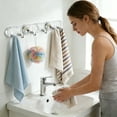 thumbnail image 4 of TIELUTT Foldable Suction Corner Hook Rack No Drill Wall Organizer for Bathroom Shower Kitchen Bathroom Foldable Camp Kitchen with Counter Mat Pot Drainer Rack Wash Basin over the Organizer, 4 of 5