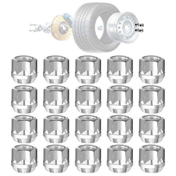 9/16-18 Open End Lug Nuts,20pcs Silver Wheel Lug Nuts with zinc Surface, Length of 21mm Fit for 2002-2010 Dodge Ram 1500 2500 3500, 2004-2009 Durango, 2005-2011 Dakota and More aftermarket Wheels