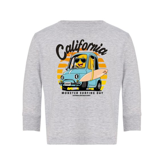 Monster Surfing Day Long Sleeve Toddler - Toddler Long Sleeve Tee