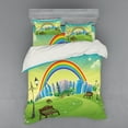 thumbnail image 2 of Ambesonne Colorful Bedding Set 3 Pcs, Rainbow Beams Flowers, Twin XL, Multicolor, 2 of 3